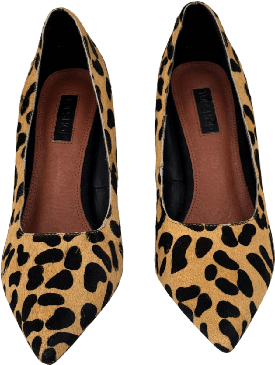 Topshop Beige Leopard Calfhair Ginny Shoes UK 5 EU 38 👠 - Reliked