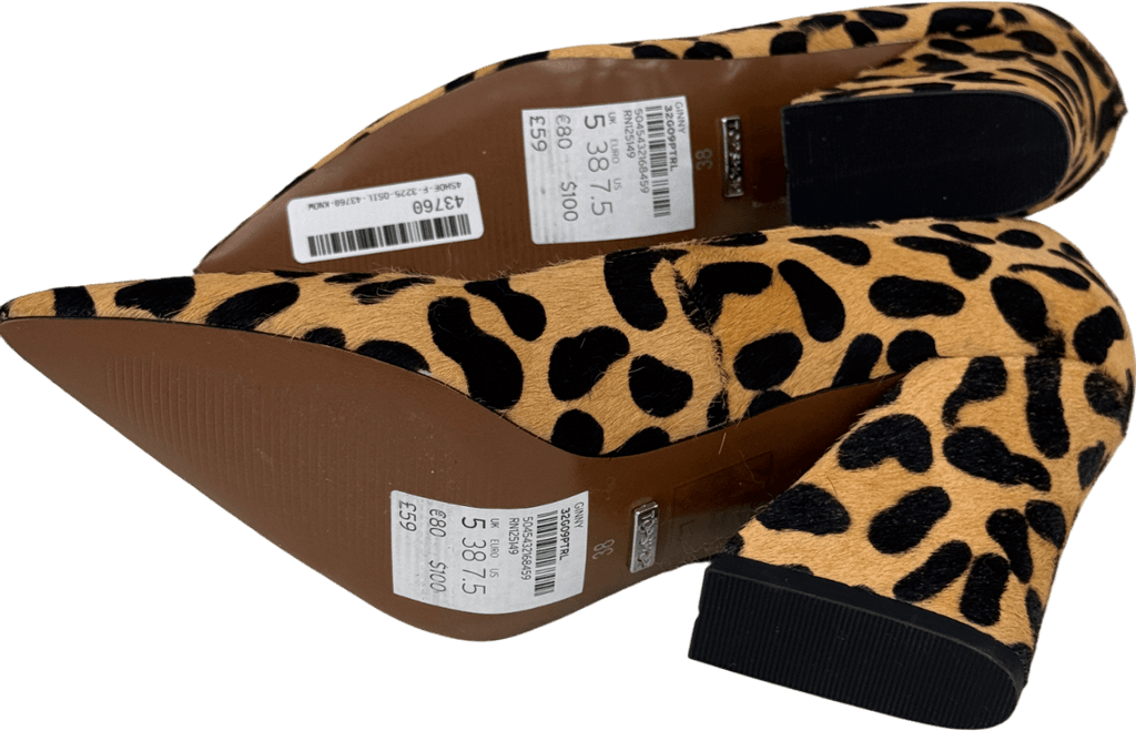 Topshop Beige Leopard Calfhair Ginny Shoes UK 5 EU 38 👠 - Reliked