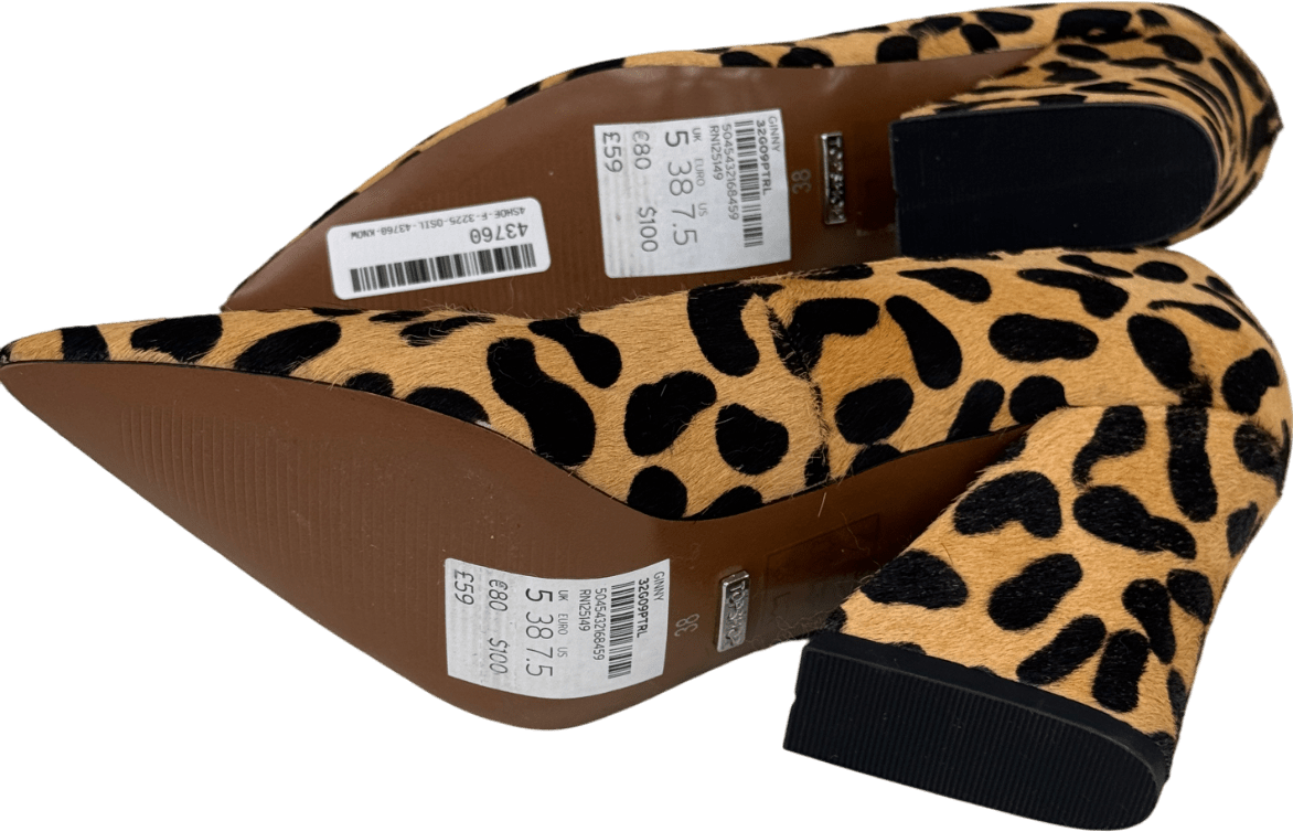 Topshop Beige Leopard Calfhair Ginny Shoes UK 5 EU 38 👠 - Reliked