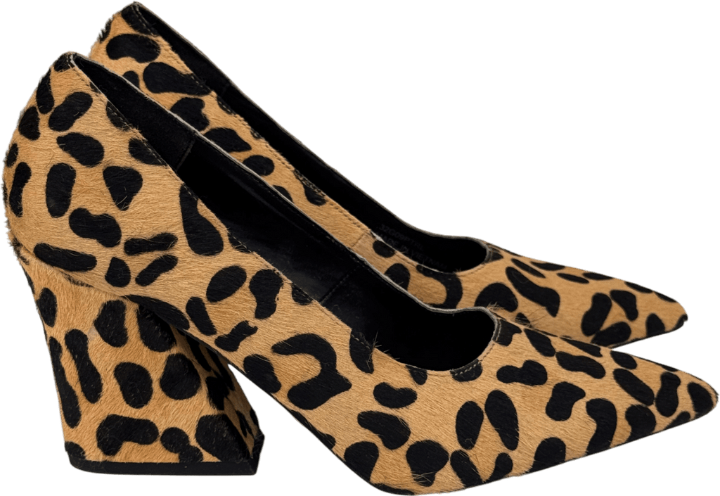 Topshop Beige Leopard Calfhair Ginny Shoes UK 5 EU 38 👠 - Reliked