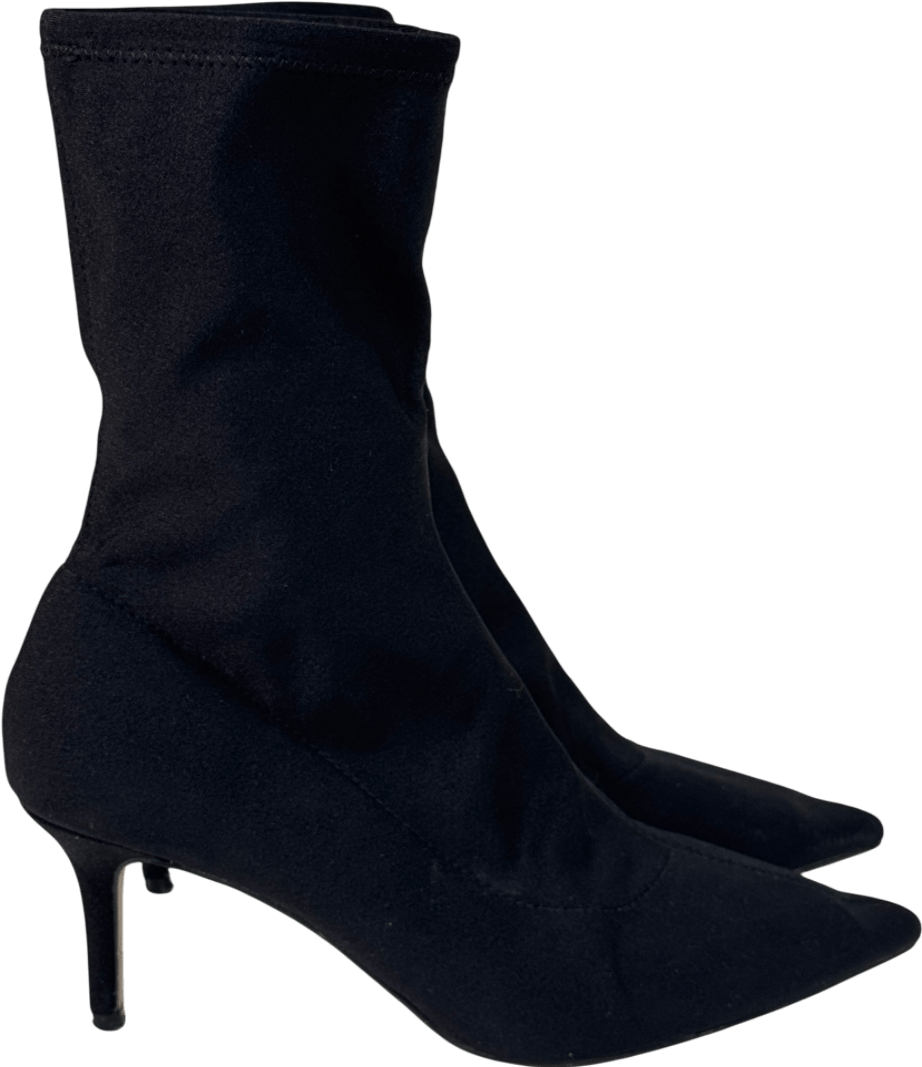 Topshop Black Kitten Heel Sock Boots UK 5 EU 38 👠 - Reliked