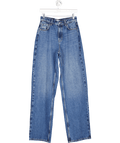 Topshop Blue Cinch Low Rise Relaxed Jean In Raw Indigo W26 - Reliked