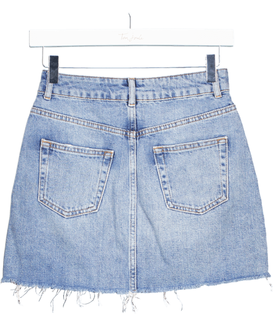 Topshop Blue Denim Mini Skirt UK 6 - Reliked