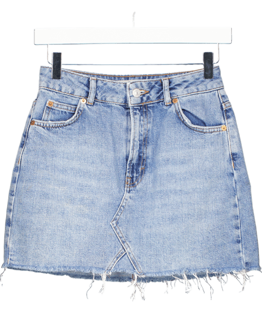 Topshop Blue Denim Mini Skirt UK 6 - Reliked
