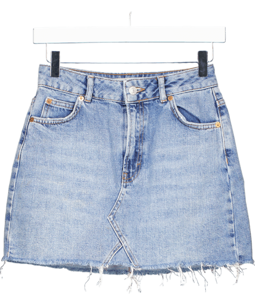 Topshop Blue Denim Mini Skirt UK 6 - Reliked