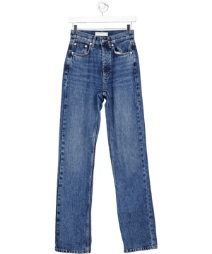 Topshop Blue Kort High Rise Straight Jean W25
