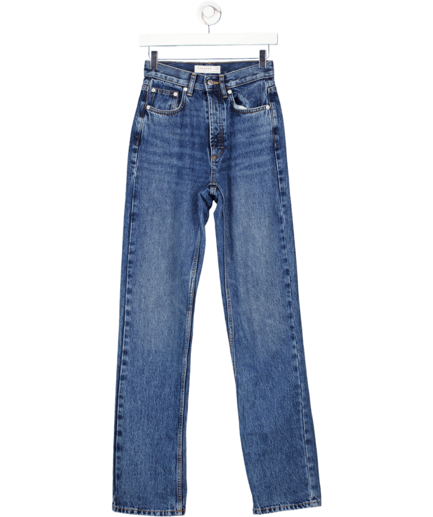 Topshop Blue Kort High Rise Straight Jean W25 - Reliked