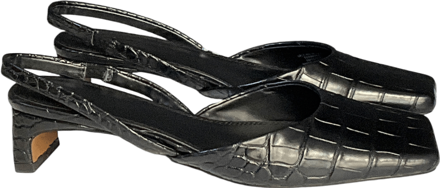 Topshop Diana Square Toe Mid Heeled Shoes In Black UK 5 EU 38 👠 - Reliked