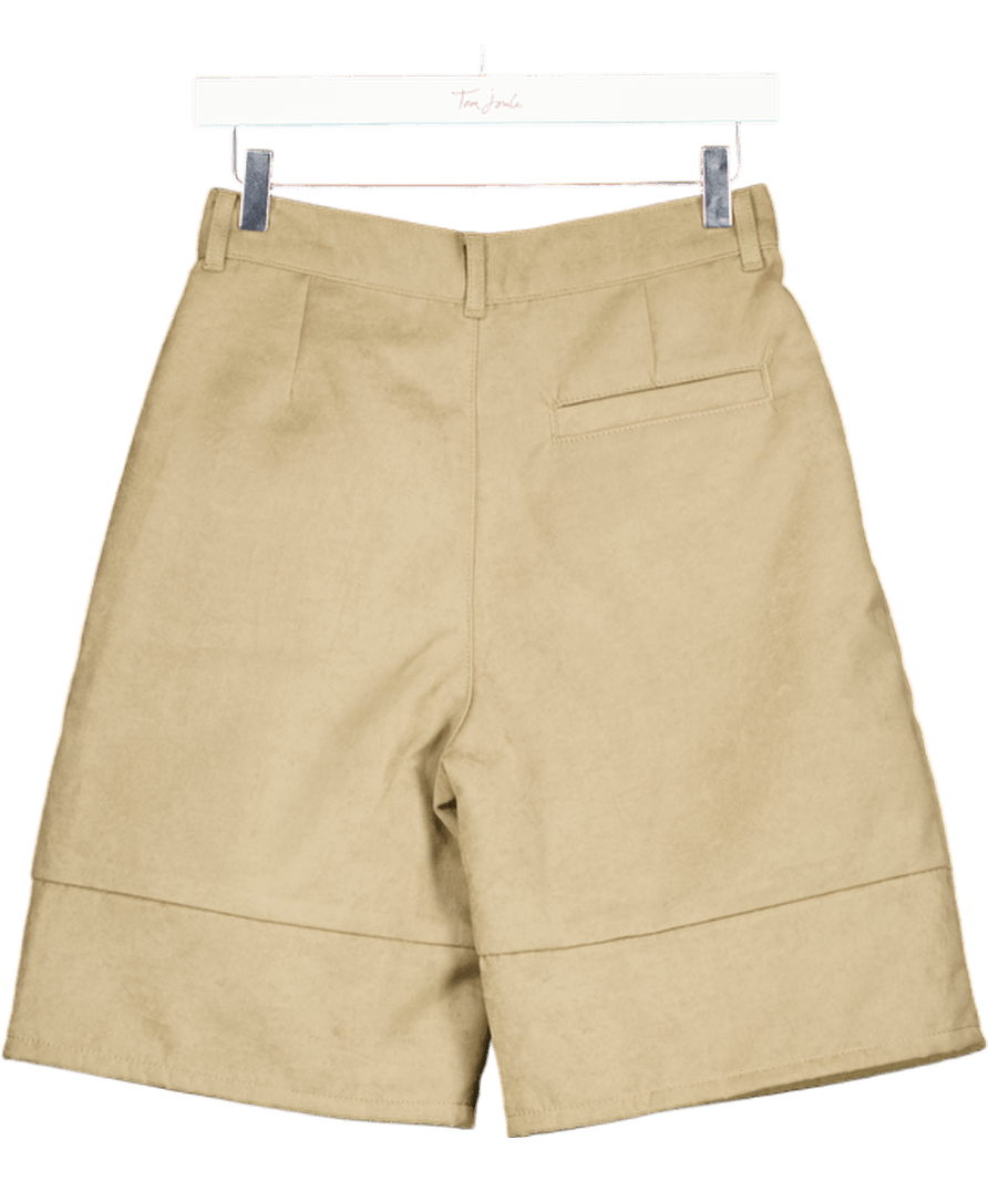 Topshop Faux Suede Bermuda Short In Light Beige UK 6 - Reliked