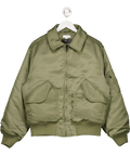 Topshop Green Bomber Puffer Jacket In Khaki UK S - Reliked