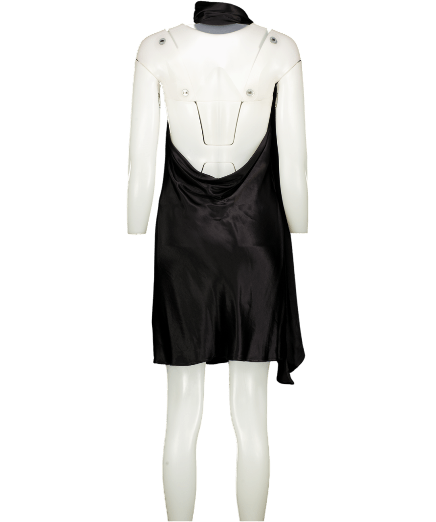 Topshop Halterneck Scarf Detail Mini Dress In Black UK 10 - Reliked