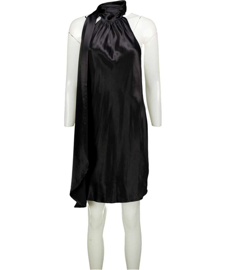 Topshop Halterneck Scarf Detail Mini Dress In Black UK 10 - Reliked Topshop Halterneck Scarf Detail Mini Dress In Black UK 10 - Reliked