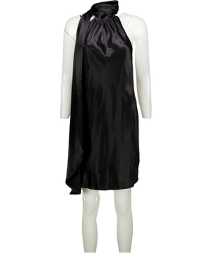Topshop Halterneck Scarf Detail Mini Dress In Black UK 10