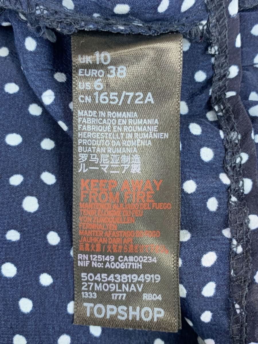 Topshop Navy Polka Dot Ruffled Mini Skirt UK 10 - Reliked