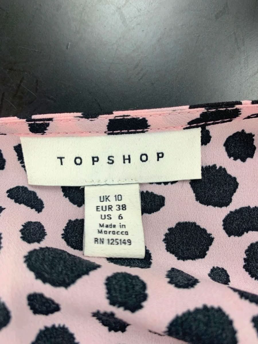 Topshop Pink Leopard Print Midi Dress UK 10 - Reliked