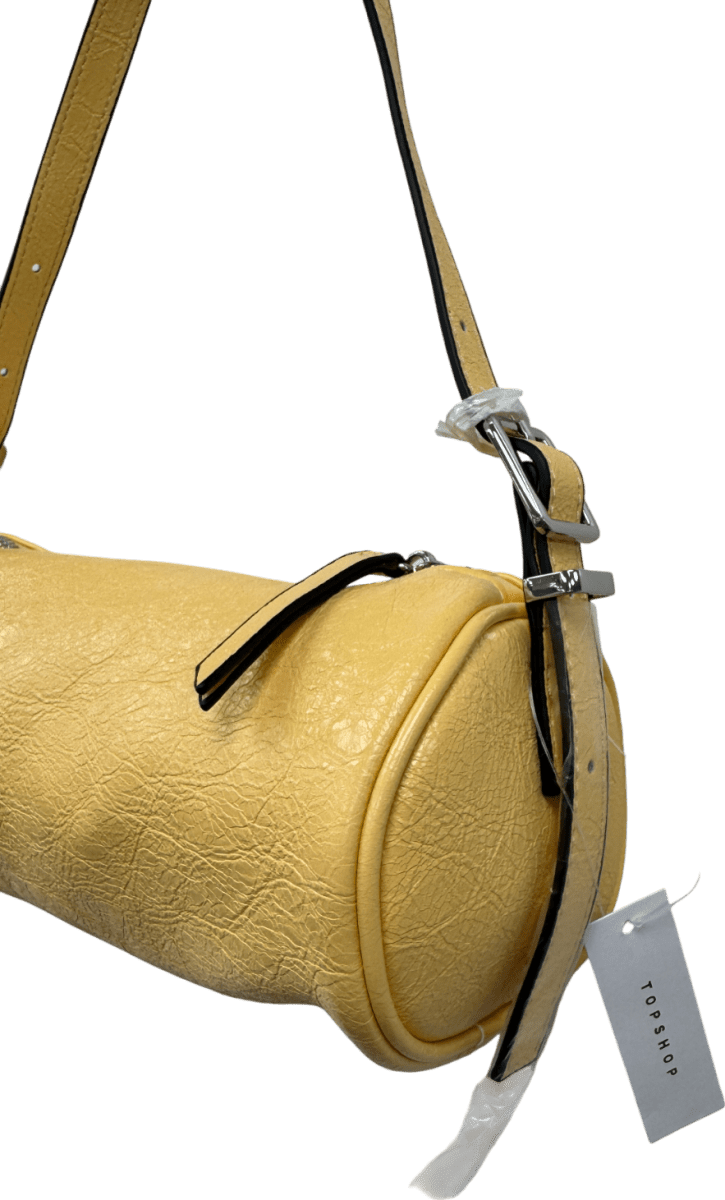 Topshop Sari Barrel Shoulder Bag In Buttermilk Yellow - Reliked