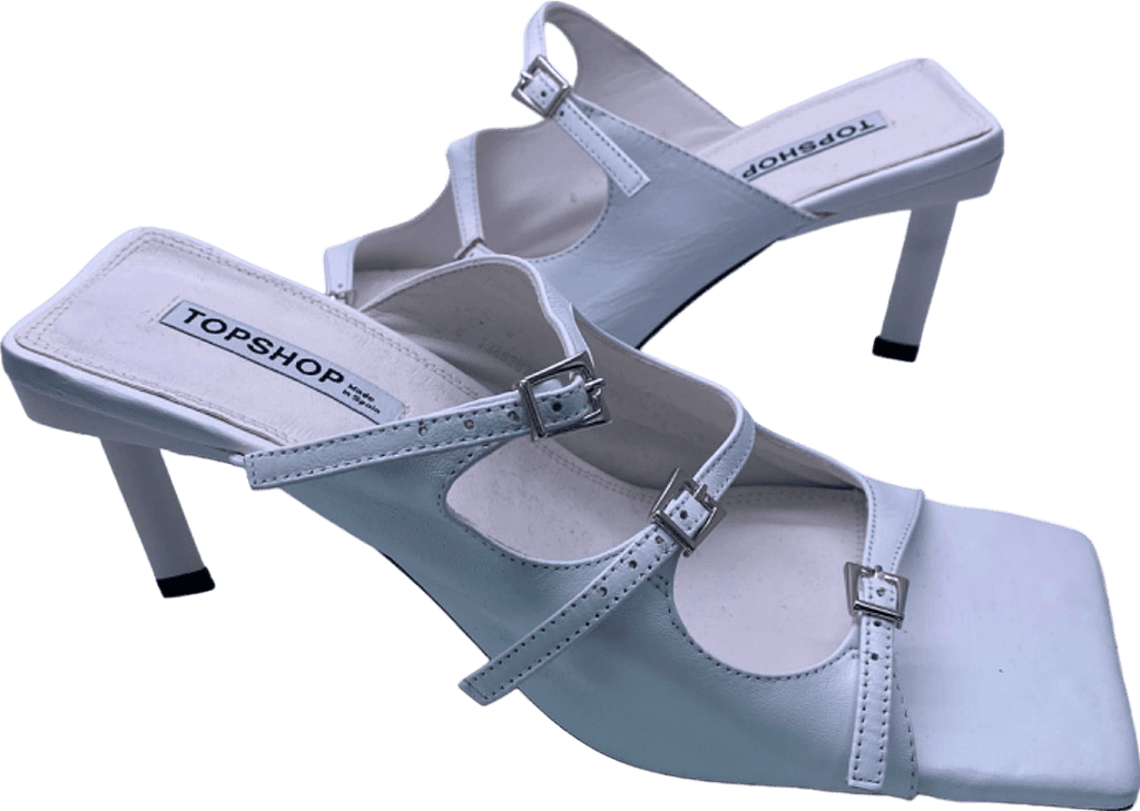 Topshop White Strappy Heeled Sandals EU 41 UK 8 - Reliked