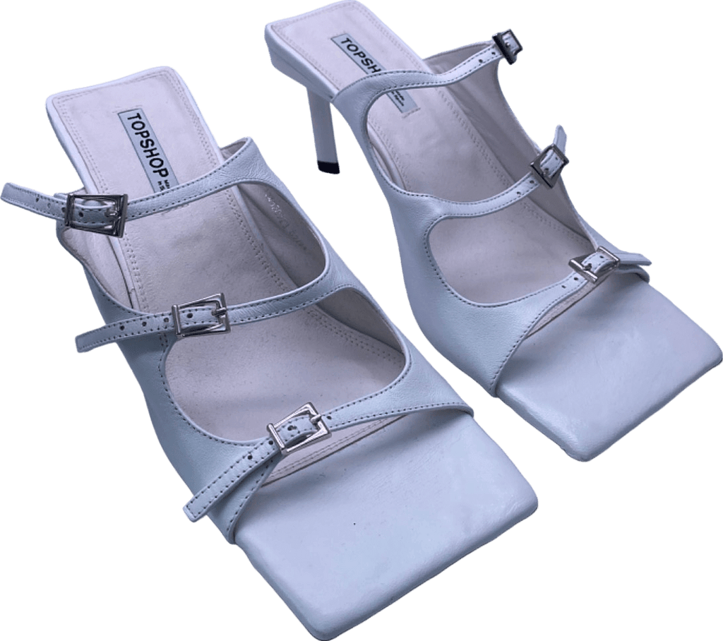 Topshop White Strappy Heeled Sandals EU 41 UK 8 - Reliked