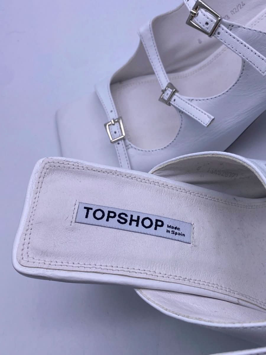 Topshop White Strappy Heeled Sandals EU 41 UK 8 - Reliked