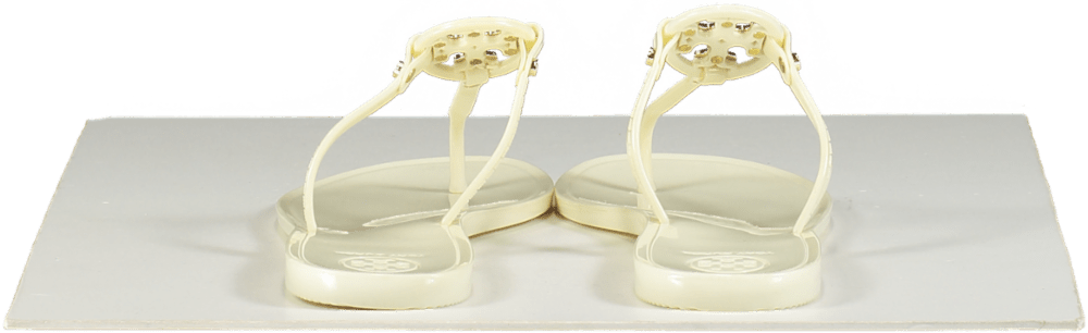 Tory Burch Cream Jelly Logo Sandals UK 7 EU 40 👠 - Reliked