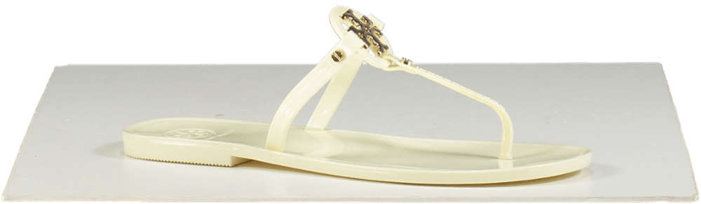 Tory Burch Cream Jelly Logo Sandals UK 7 EU 40 👠 - Reliked