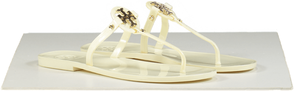 Tory Burch Cream Jelly Logo Sandals UK 7 EU 40 👠 - Reliked
