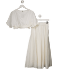 Totême 2 - piece Ivory White Crinkle Silk Skirt And Top Set UK 8 - Reliked