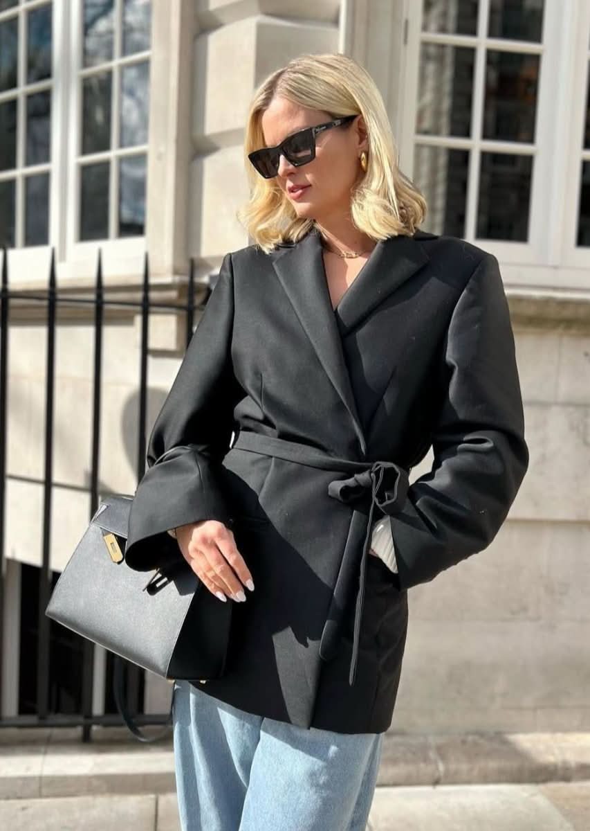 Totême Black Belted Evening Blazer UK 10 - Reliked