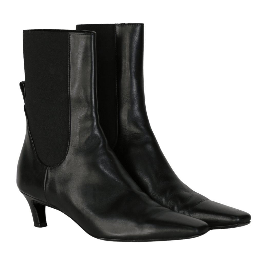 Totême Black Leather Ankle Boots UK 5 EU 38 👠 - Reliked