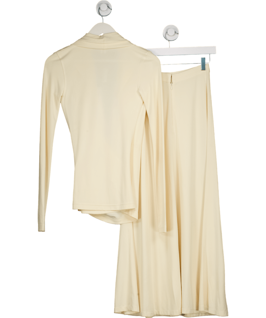 Totême Cream Overlapped Jersey Top And Maxi Skirt Set UK XXS - Reliked