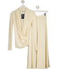 Totême Cream Overlapped Jersey Top And Maxi Skirt Set UK XXS - Reliked
