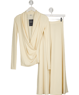 Totême Cream Overlapped Jersey Top And Maxi Skirt Set UK XXS