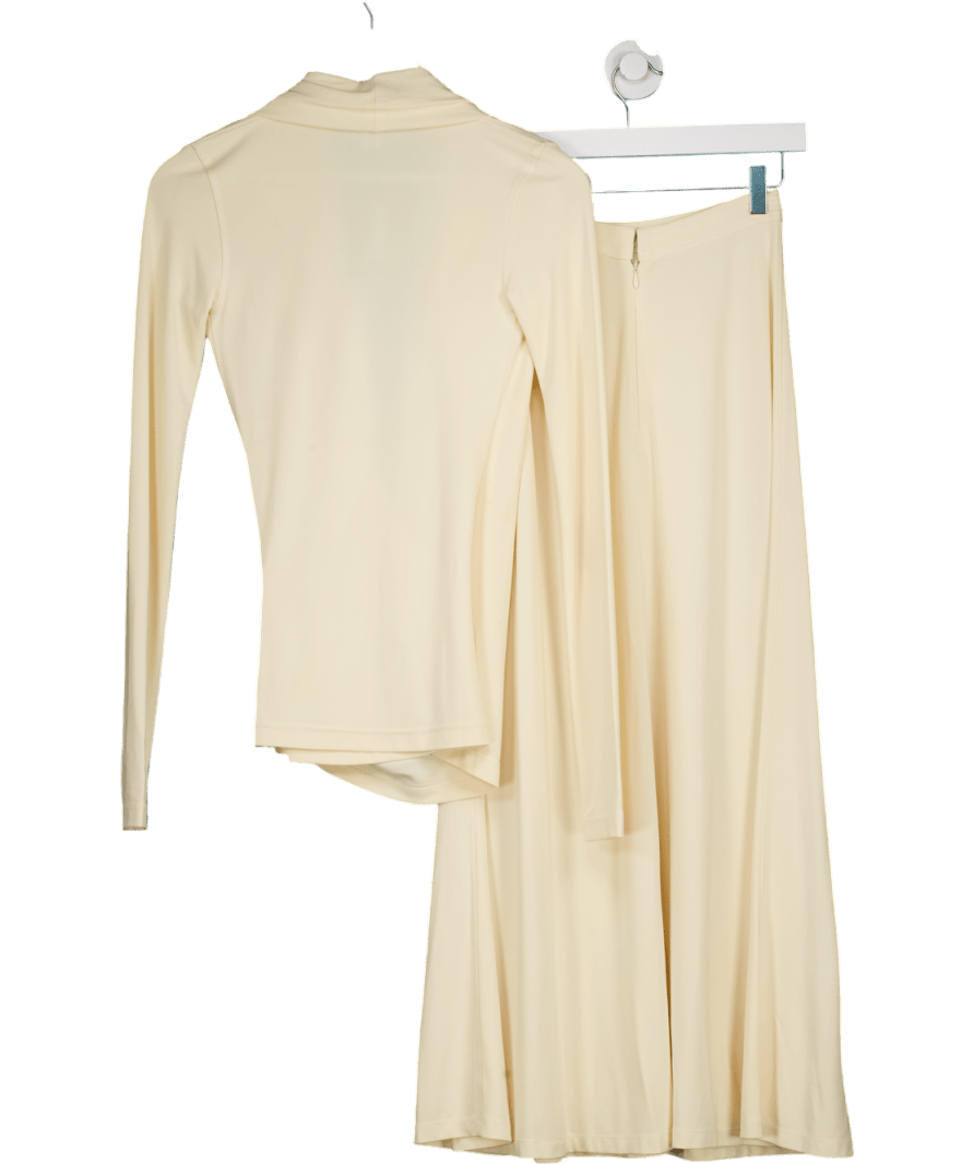 Totême Cream Overlapped Jersey Top And Maxi Skirt Set UK XXS - Reliked
