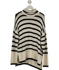 Totême Cream Striped Roll - neck Wool - blend Jumper UK M - Reliked