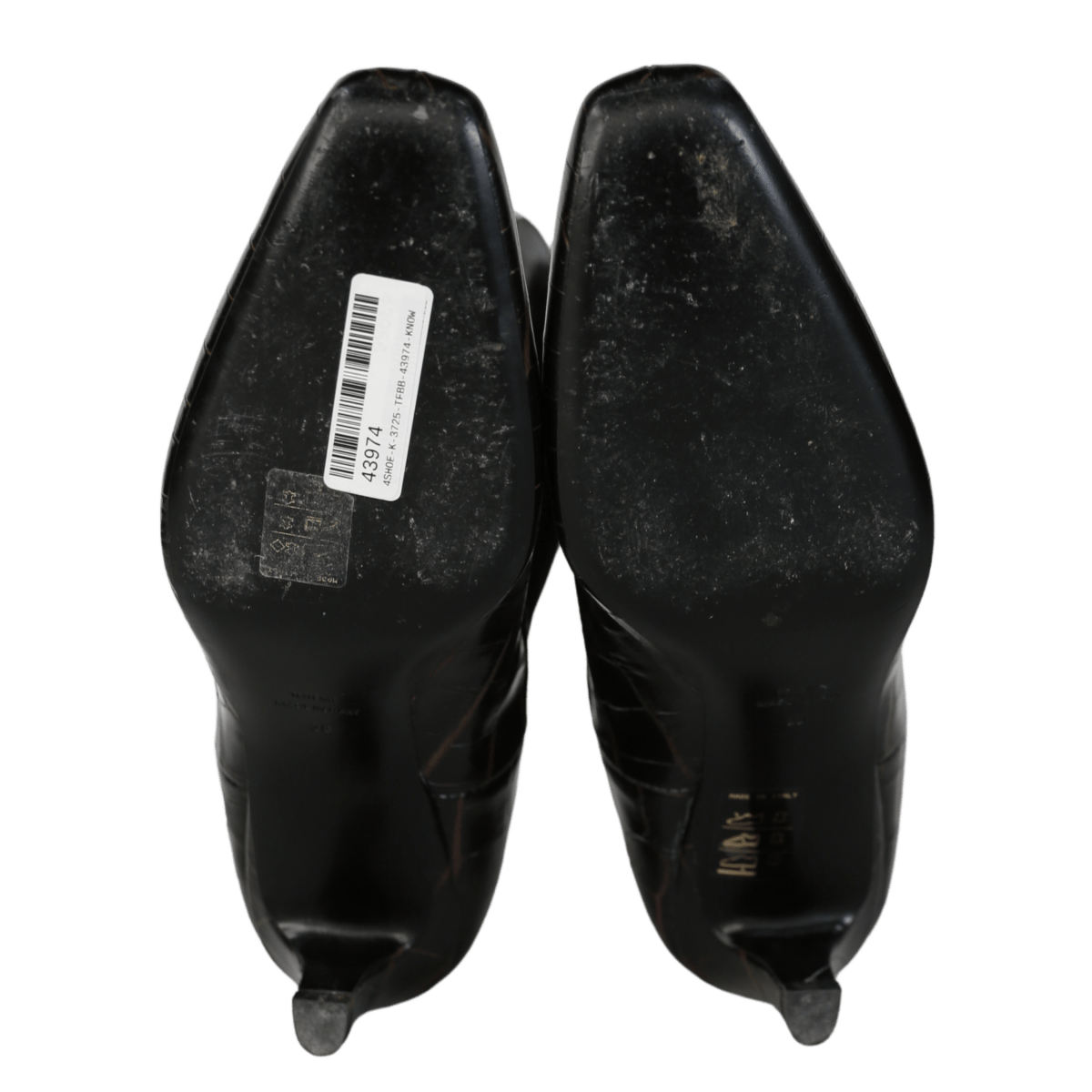 Totême Dark Brown Croc - effect Leather Ankle Boots UK 5 EU 38 👠 - Reliked