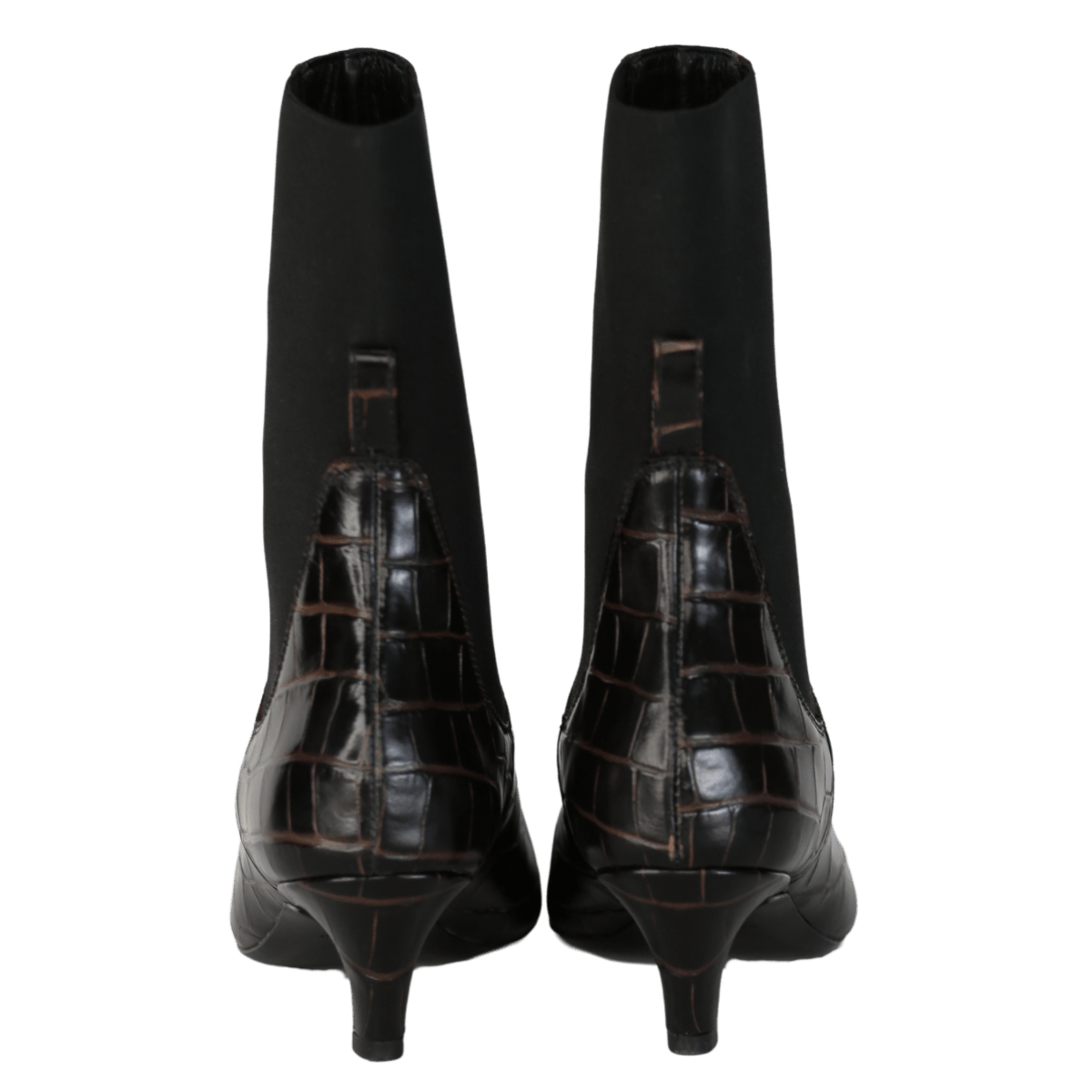 Totême Dark Brown Croc - effect Leather Ankle Boots UK 5 EU 38 👠 - Reliked