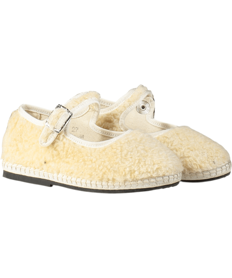 TOUJOURS Paris Cream Borg Mary - jane Flats UK 9.5 EU 27 👼 - Reliked