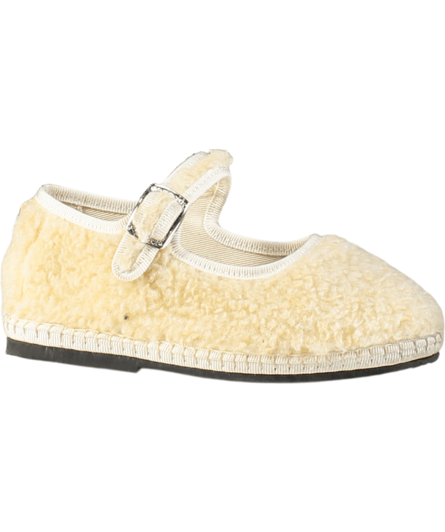 TOUJOURS Paris Cream Borg Mary - jane Flats UK 9.5 EU 27 👼 - Reliked