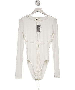 TOVE Jennifer Tie Front Bodysuit White Fr36 UK 8