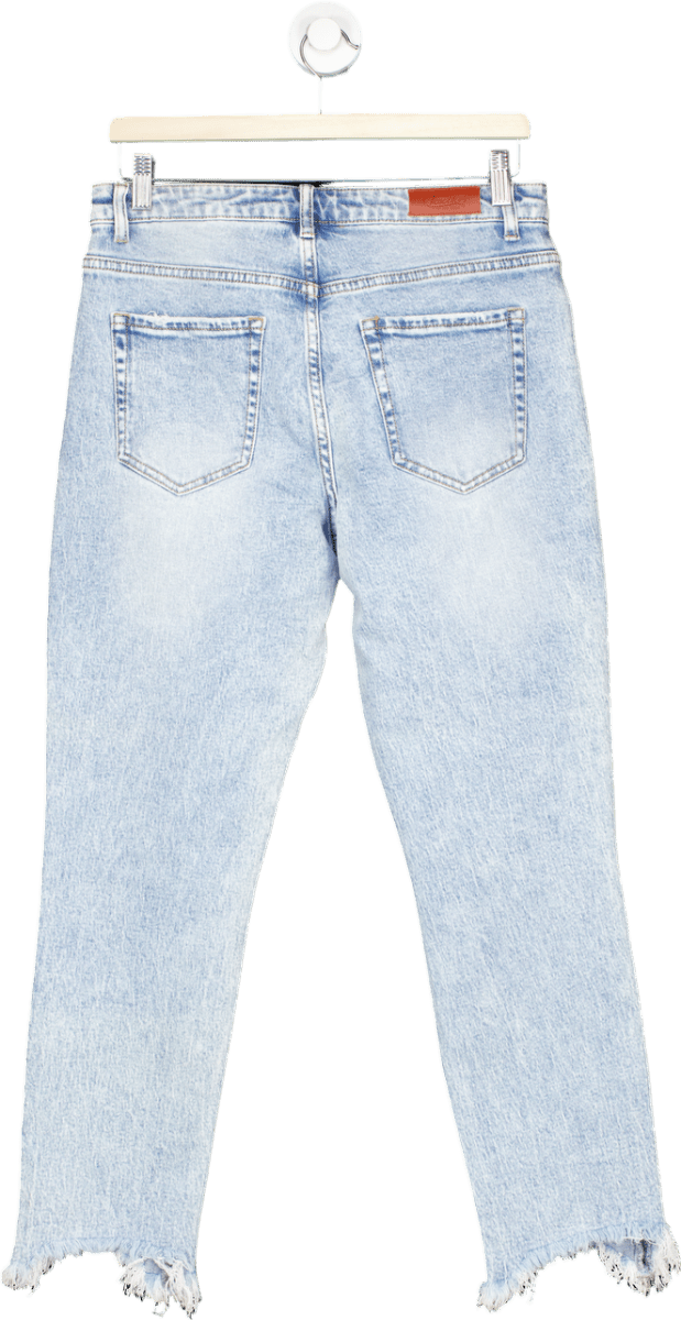 Toxik3 Light Blue Frayed Hem Jeans UK 12 - Reliked