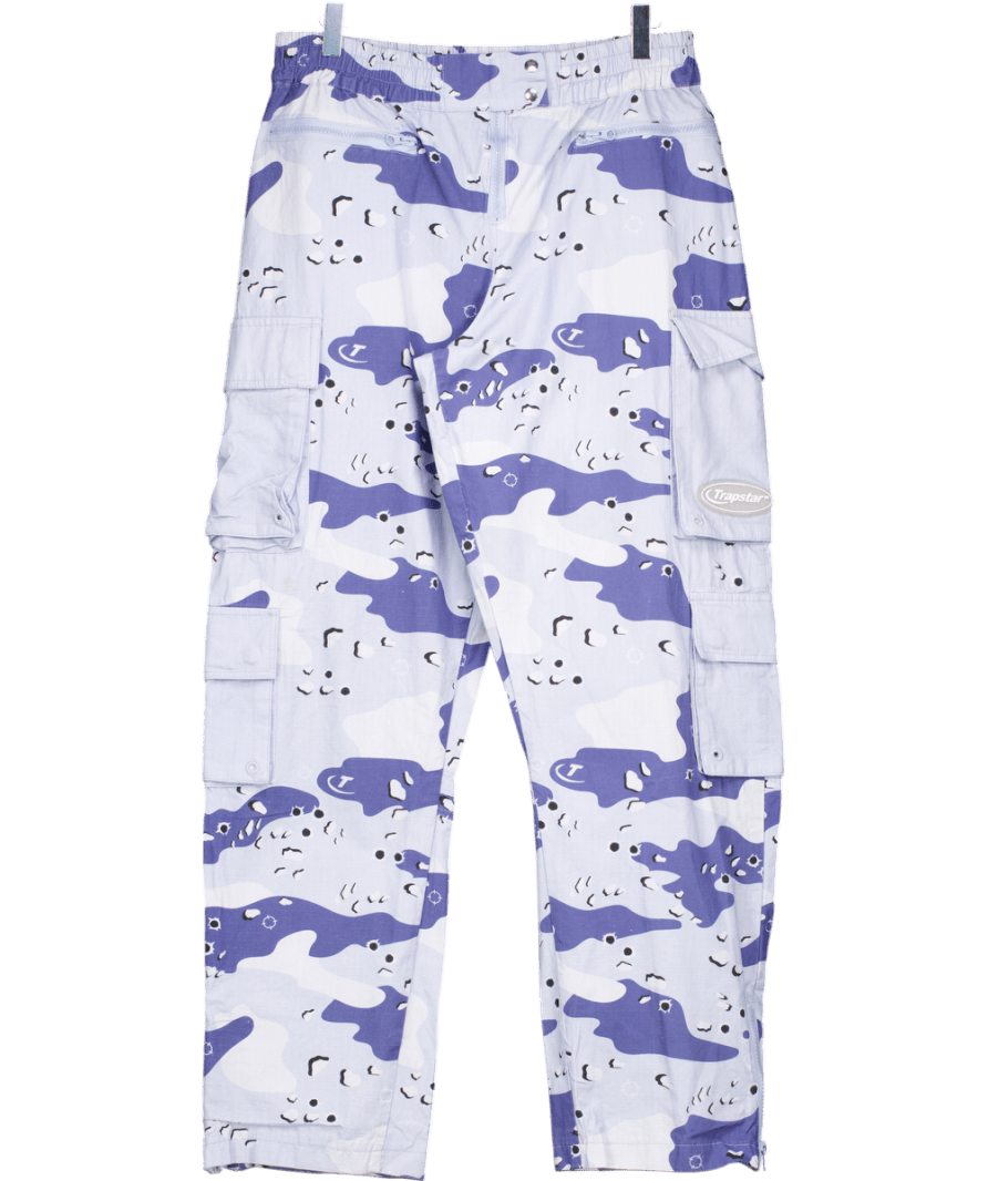 Trapstar Blue Hyperdrive Camo Cargo Trousers UK S - Reliked