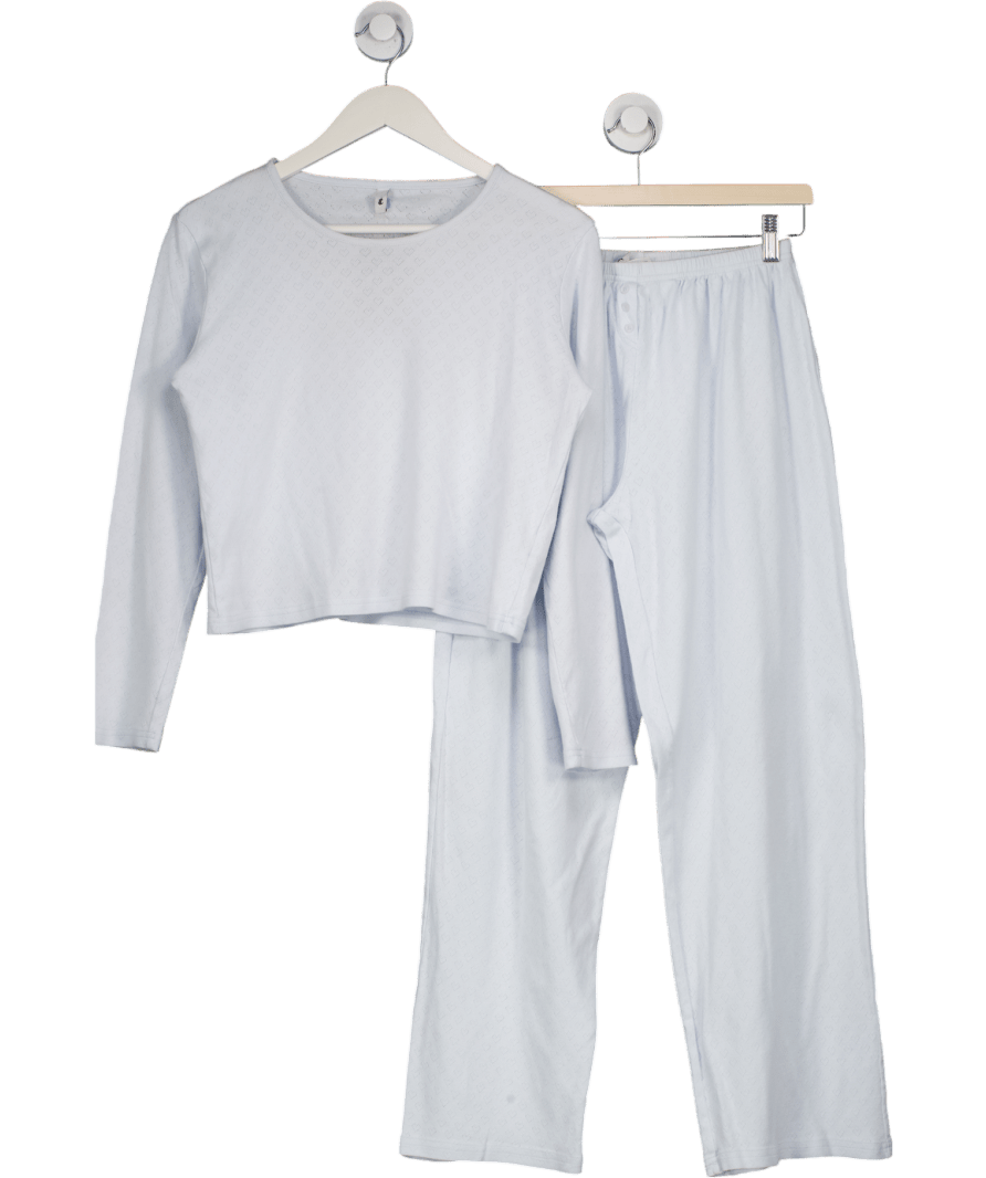 Treats Blue Long Sleeve Top And Trousers Pyjama Set UK S - Reliked