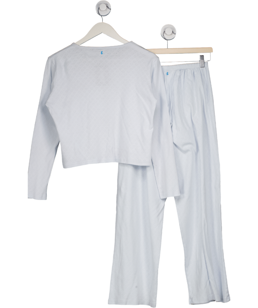 Treats Blue Long Sleeve Top And Trousers Pyjama Set UK S - Reliked