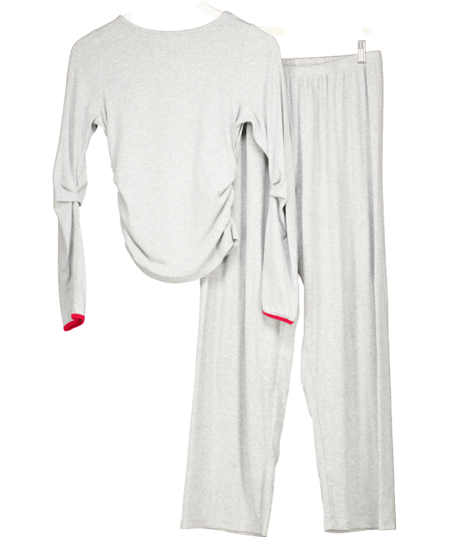 Treats Grey Ribbed Top And Trousers Set UK S - Reliked