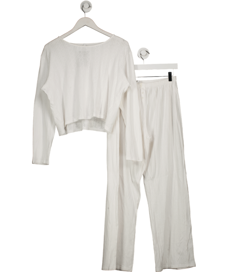 Treats White Pointelle Pyjama Set UK L - Reliked