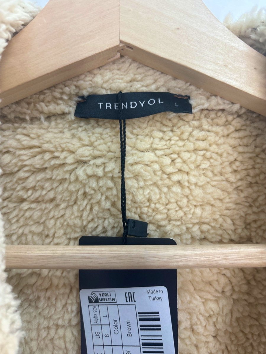 Trendyol Brown Shearling Vest UK L - Reliked