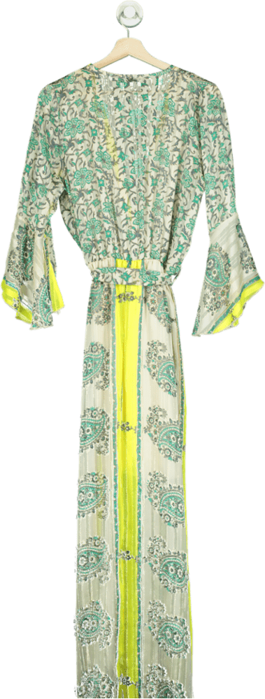 Trois Ka Multicolour Floral - Patterned Maxi Dress UK M - Reliked