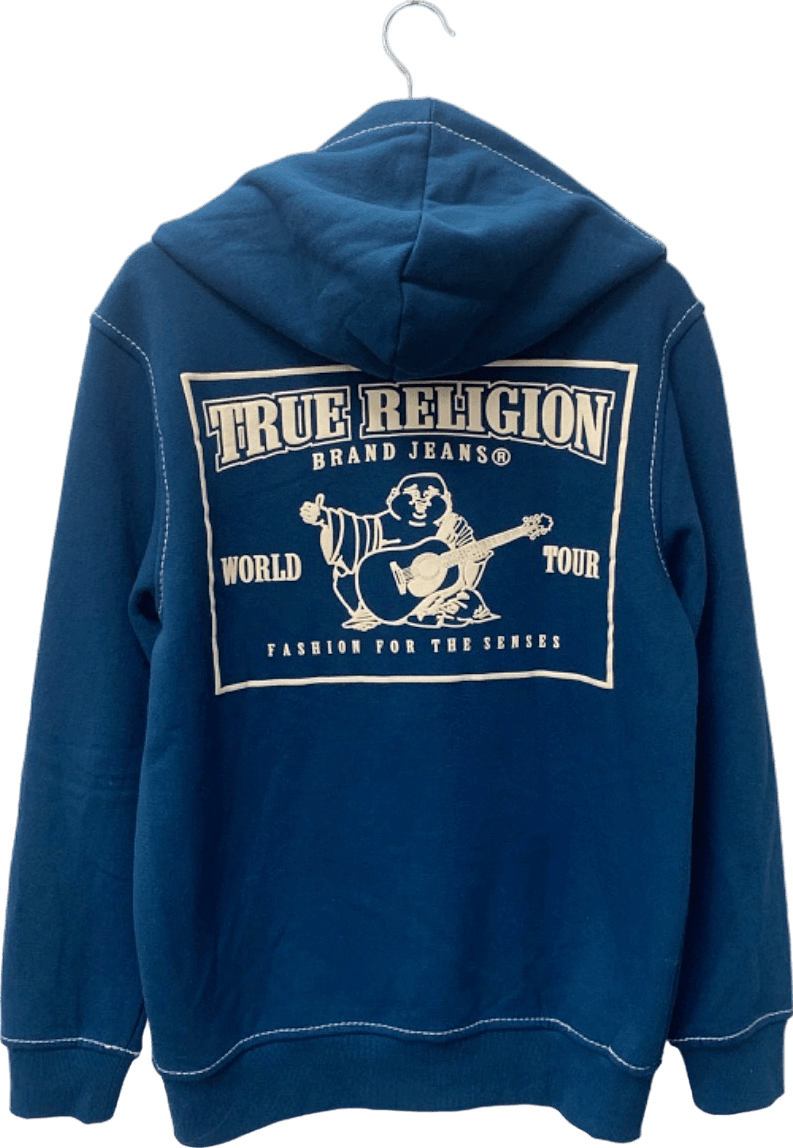 True Religion Blue World Tour Zip Hoodie M - Reliked