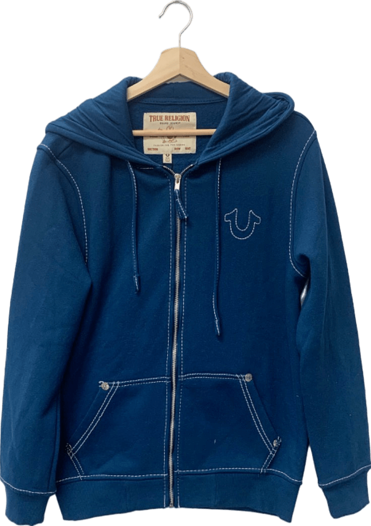 True Religion Blue World Tour Zip Hoodie M - Reliked