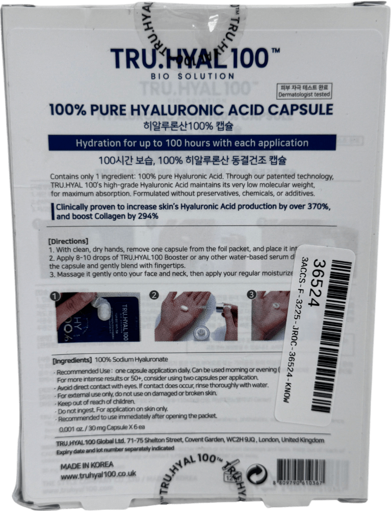 Tru.Hyal100 Hyaluronic Acid 100% Freeze Dried 24 Capsules 24 capsules - Reliked